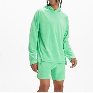NWT Fabletics Island Terry Hoodie, neon green, perfect for the beach